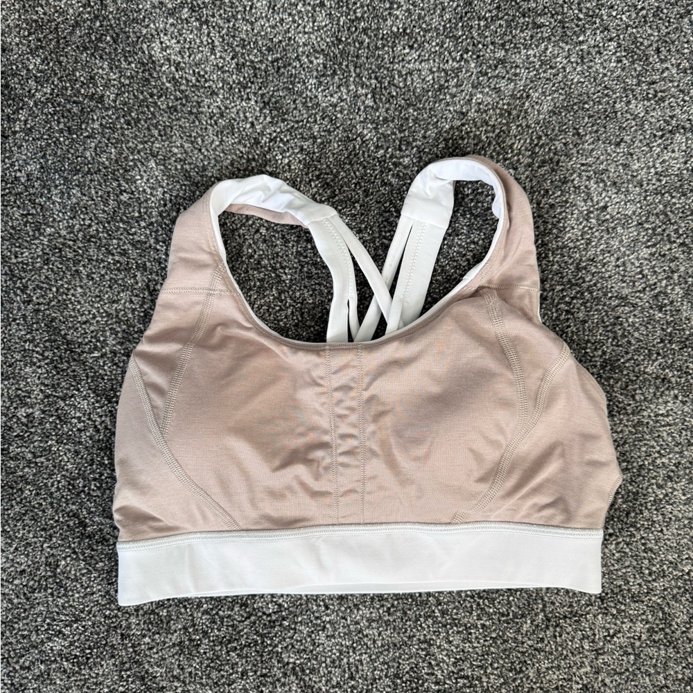 Women's Lululemon Strappy Sports Bra - Cream and White